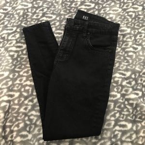 High Waisted Petite Black Skinny Ankle Jeans